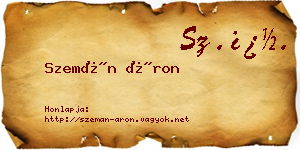 Szemán Áron névjegykártya